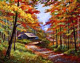 David Lloyd Glover Cabin In the Woods painting